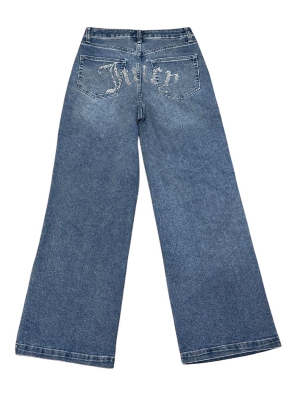 Juicy Couture Lunita Rhinestone Baggy Straight Wide Leg Jeans Women’s Sz 8